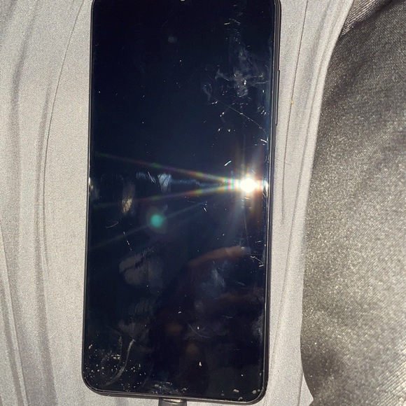 A black Samsung phone good condition